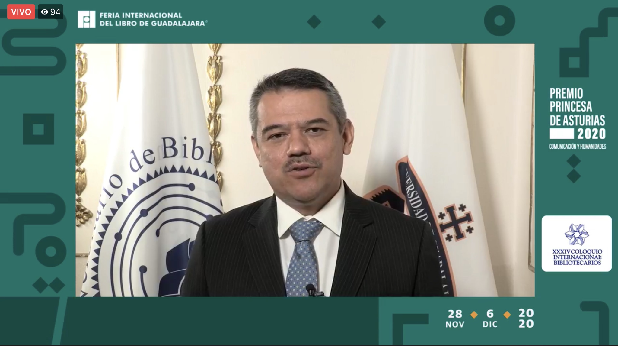 Fernando Villaseñor Ulloa como maestro de ceremonias del Coloquio