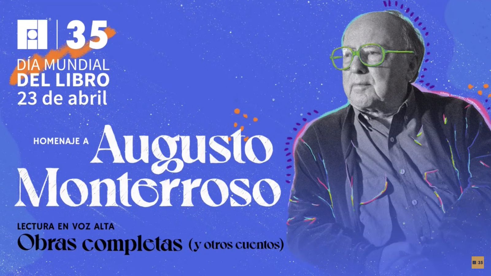 Cartel de la lectura en voz alta de la obra de Augusto Monterroso
